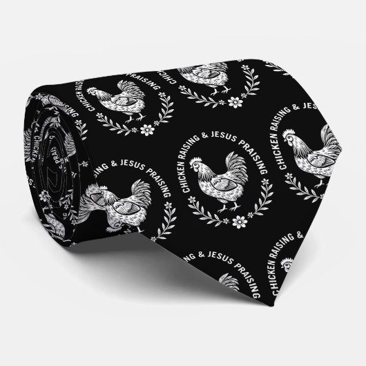 Cravate Élevage de poulet et collecte de Jésus (Roulé)