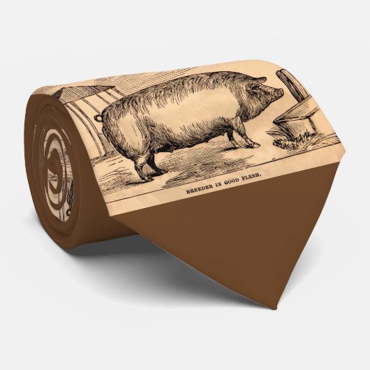 Cravate Éleveur du 19ème siècle de ` d'impression de porc (Roulé)