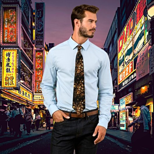 Cravate Elevez votre élégance : Fleurs d'automne japonaise