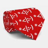 Cravate Elfe de Noël Emoticon Xmas ASCII Texte Art (Roulé)