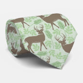 Cravate Elk Motif Green Nature (Roulé)
