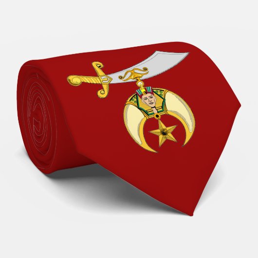 CRAVATE EMBLÈME MAÇONNIQUE/SHRINERS (Roulé)