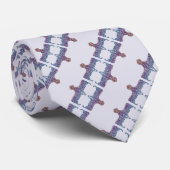 Cravate Embossed Indigo Gradient Paw Print Dog Outline (Roulé)