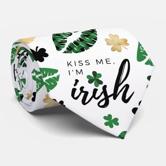Cravate Embrasse-moi, je suis irlandais (Roulé)