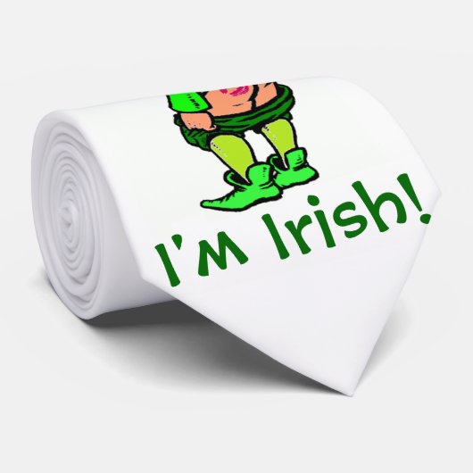 Cravate Embrasse-moi, je suis Irlandais Mooning Leprechaun (Roulé)