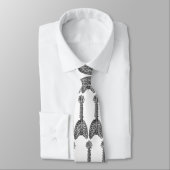 Cravate emek_bone_geetar_tie_white (Attaché)