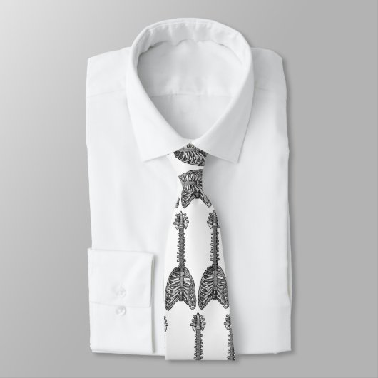 Cravate emek_bone_geetar_tie_white (Attaché)