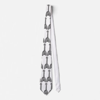 Cravate emek_bone_geetar_tie_white