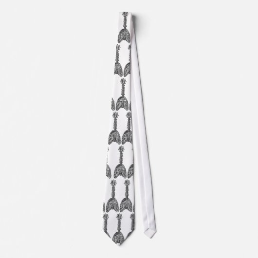 Cravate emek_bone_geetar_tie_white (Devant)