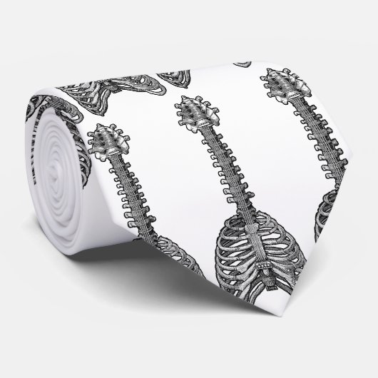 Cravate emek_bone_geetar_tie_white (Roulé)