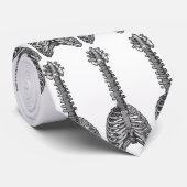 Cravate émek_os_bone_guitare_tie_blanc (Roulé)