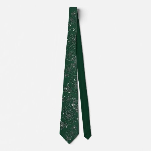 Cravate Emerald À feuillage persistant Silver Mariage élég (Devant)