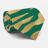 Cravate Emerald et Gold Safari Series Design 2 (Roulé)