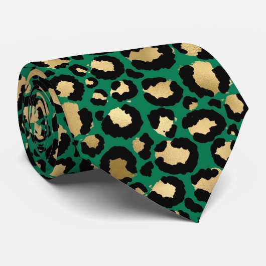 Cravate Emerald et Gold Safari Series Design 3 (Roulé)