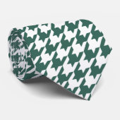 Cravate Emerald Green et White Classic Houndstooth (Roulé)
