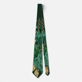 Cravate Emerald Green Gold Botanical Floral Mariage Groom (Devant)