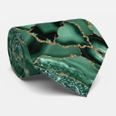 Cravate Emerald Green Gold Glitter Neck Tie (Roulé)