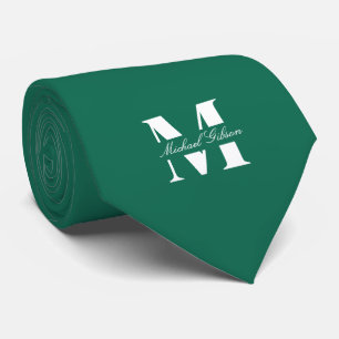 Cravate Emerald Green Monogramme Personnalisé pour les G
