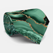 Cravate Emerald Green Parties scintillant en marbre Cravat (Roulé)