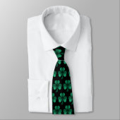 Cravate Emerald Green Sparkles Shamrock motif noir (Attaché)