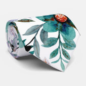 Cravate Émeraude Lilac Aquarelle Motif Floral (Roulé)
