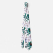 Cravate Émeraude Lilac Aquarelle Motif Floral (Dos)