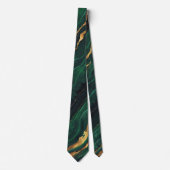 Cravate Émeraude moderne Vert et Or Agate Hommes (Devant)