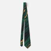 Cravate Émeraude moderne Vert et Or Agate Hommes (Dos)