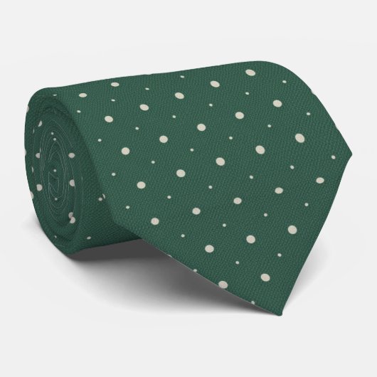 Cravate Emeraude verte pois (Roulé)