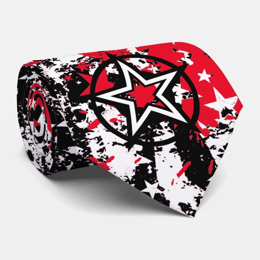 Cravate Emo Star Splatter (Roulé)