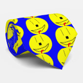 Cravate Emoji Doux, Bleu Jaune, Art Par Enfants :) (Roulé)