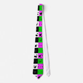 Cravate Emoji Faces Kawaii Purple green black (Devant)
