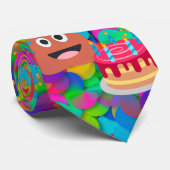 Cravate emoji joyeux pod'anniversaire (Roulé)
