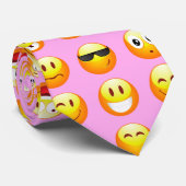 Cravate émoji rose pastel (Roulé)