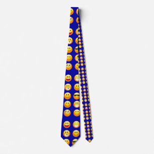 Cravate emojis bleu foncé