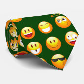 Cravate émoticône vert foncé (Roulé)
