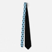 Cravate Empreinte de chien bleu et noir (Dos)