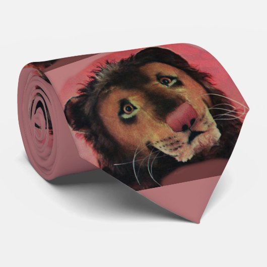 Cravate empreinte de la tête de lion de jouet (Roulé)