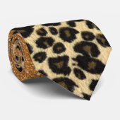 Cravate Empreinte de léopard avec la course de brosse de (Roulé)