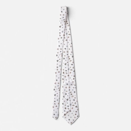 Cravate Empreinte de léopard blanc moderne (Dos)