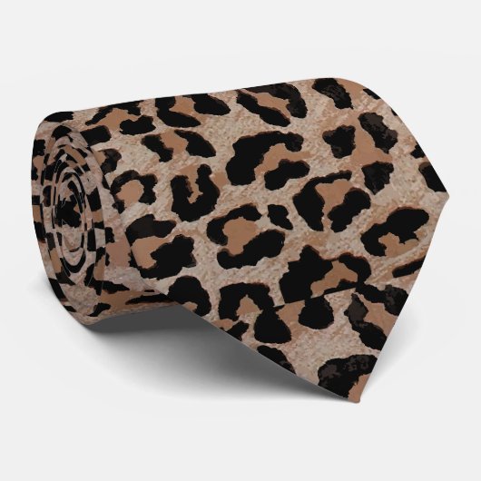 Cravate empreinte de léopard cheetah (Roulé)