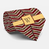 Cravate Empreinte de léopard Chevron (Roulé)