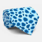 Cravate Empreinte de léopard - Cobalt foncé et bleu ciel (Roulé)