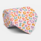 Cravate Empreinte de léopard Pastel coloré (Roulé)