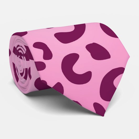 Cravate Empreinte de léopard rose élégant (Roulé)