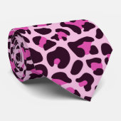 Cravate Empreinte de léopard rose Groomsmen Punk Rock Mari (Roulé)
