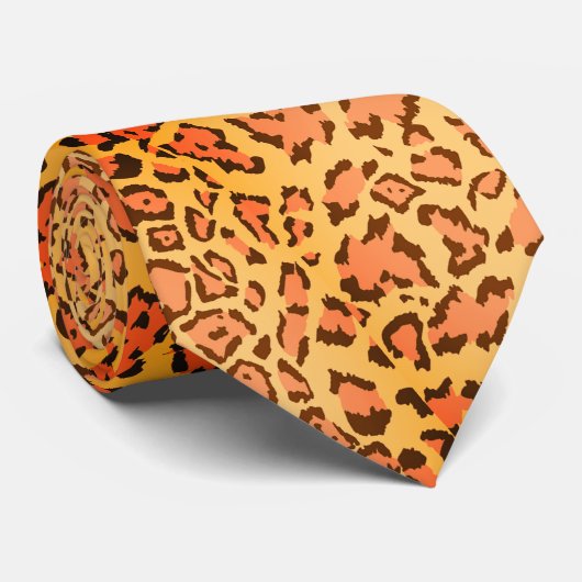 Cravate Empreinte de léopard Safari sauvage (Roulé)