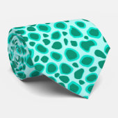 Cravate Empreinte de léopard - Turquoise et Aqua (Roulé)