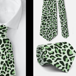 Cravate Empreinte de léopard vert Groomsmen Punk Rock Mari