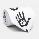 Cravate Empreinte de patte à la main - Choisir la couleur  (Roulé)